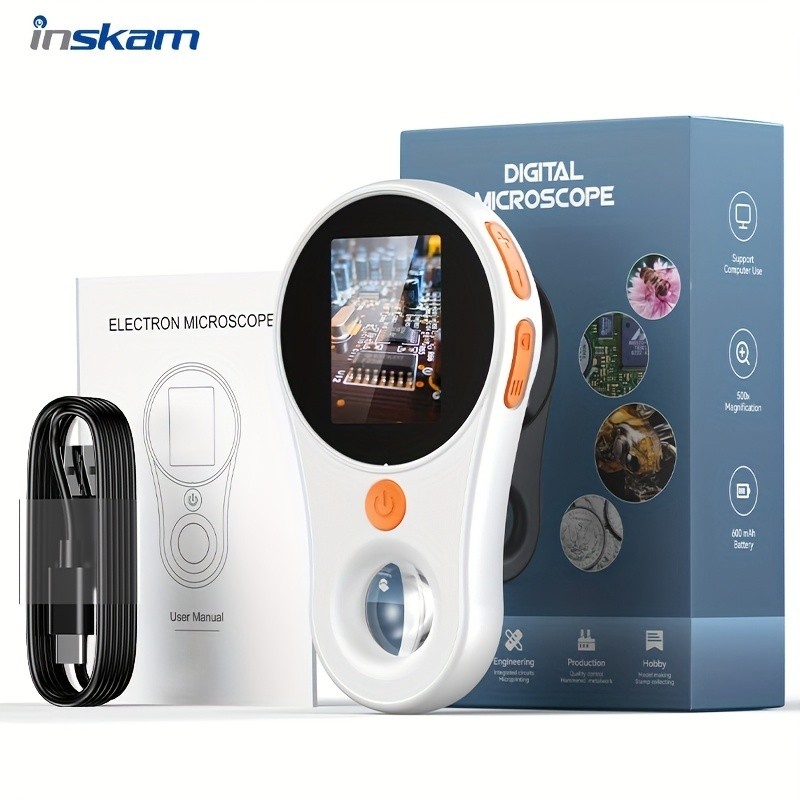 500X Digital Microscope 1080P 2" LCD Video Coin Microscope for Error Coins