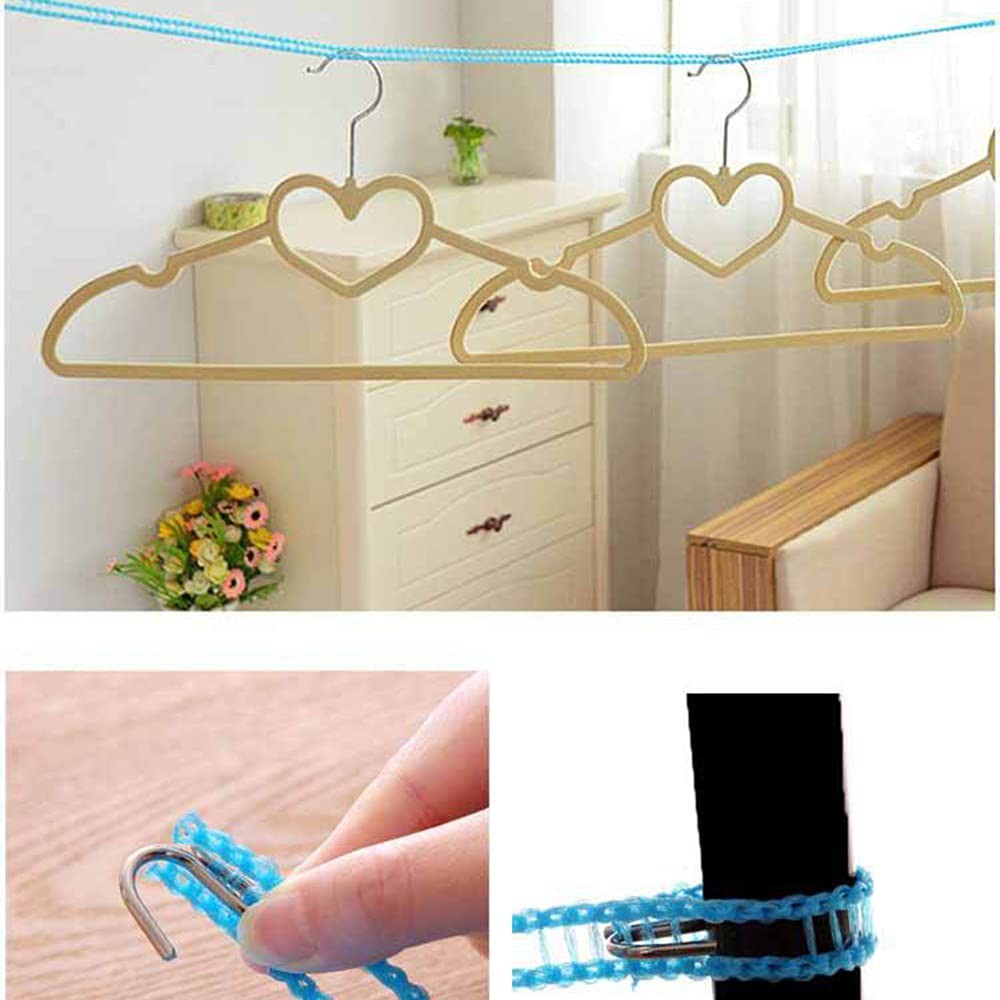 3 Pack Windproof Clothesline Adjustable Clothes Drying Rope Laundry Line