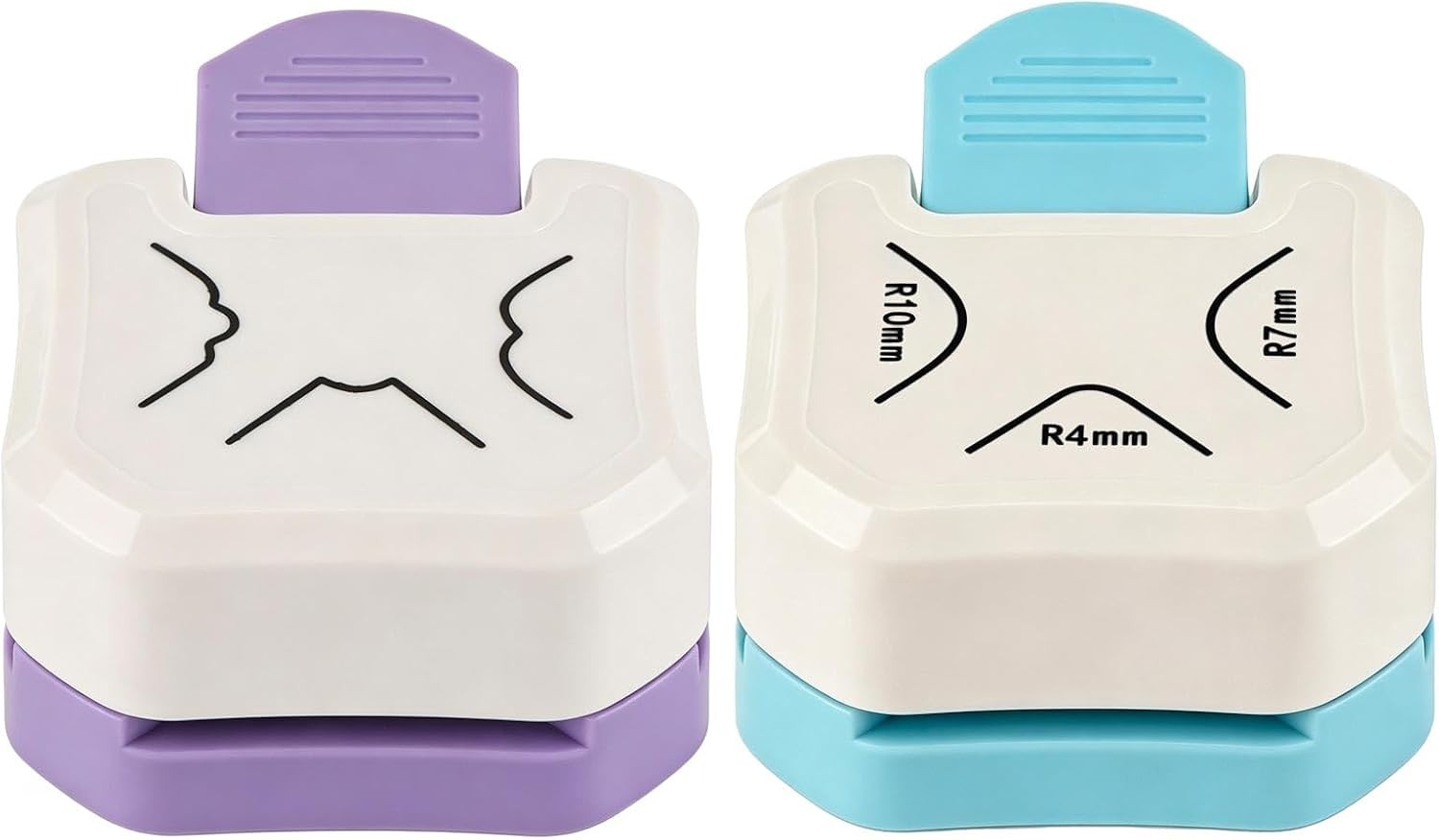 2PCS Paper Corner Rounder, Corner Punch 3 in 1 (R4/R7/R10Mm) Corner Cutter for C
