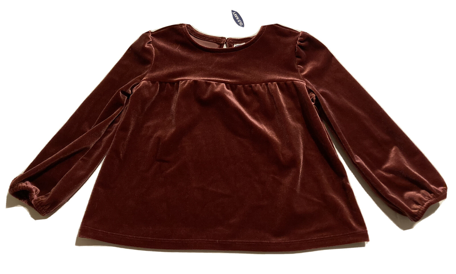 NWT Old Navy velour long sleeve blouse 5T SR$16.99 burgundy