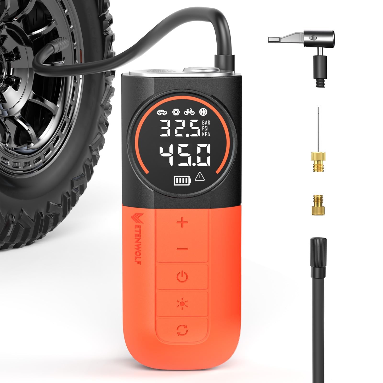 ETENWOLF S1 Tire Inflator Portable Air Compressor, 160PSI Air Pump for Car Ti...