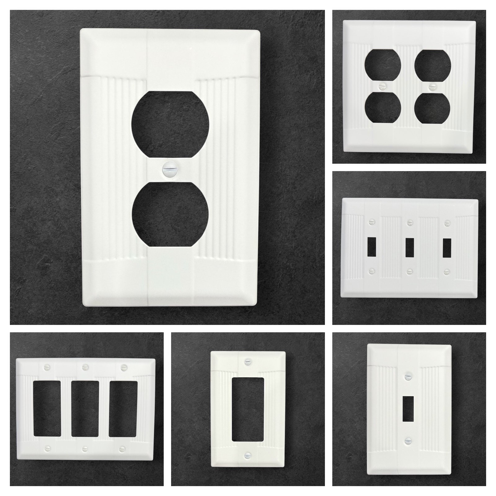 White Metal Wall Switch Plate Outlet Cover Toggle Rocker GFI