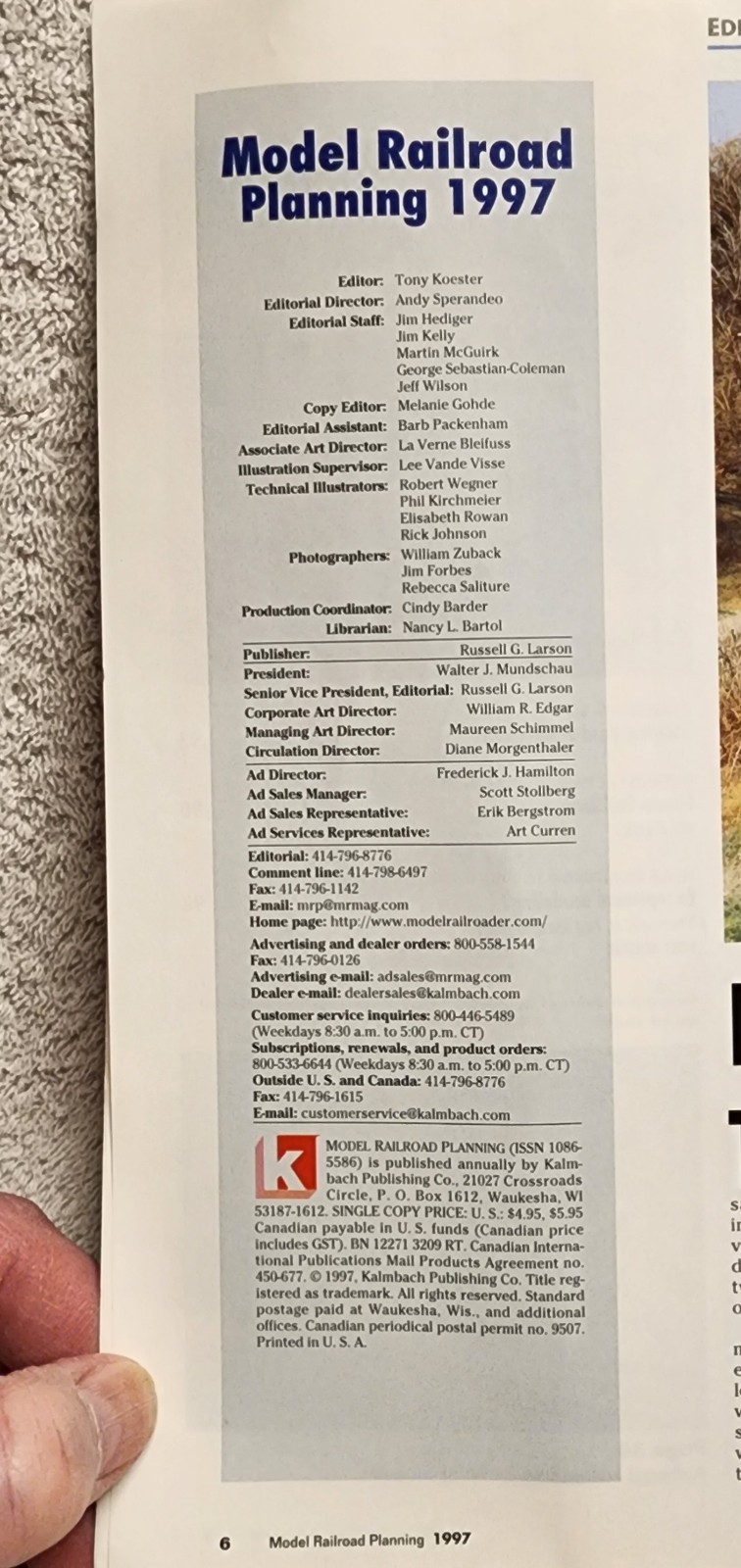 Model Railroad Planning 1997 Model Railroader Special Issue 8 New Track Plans