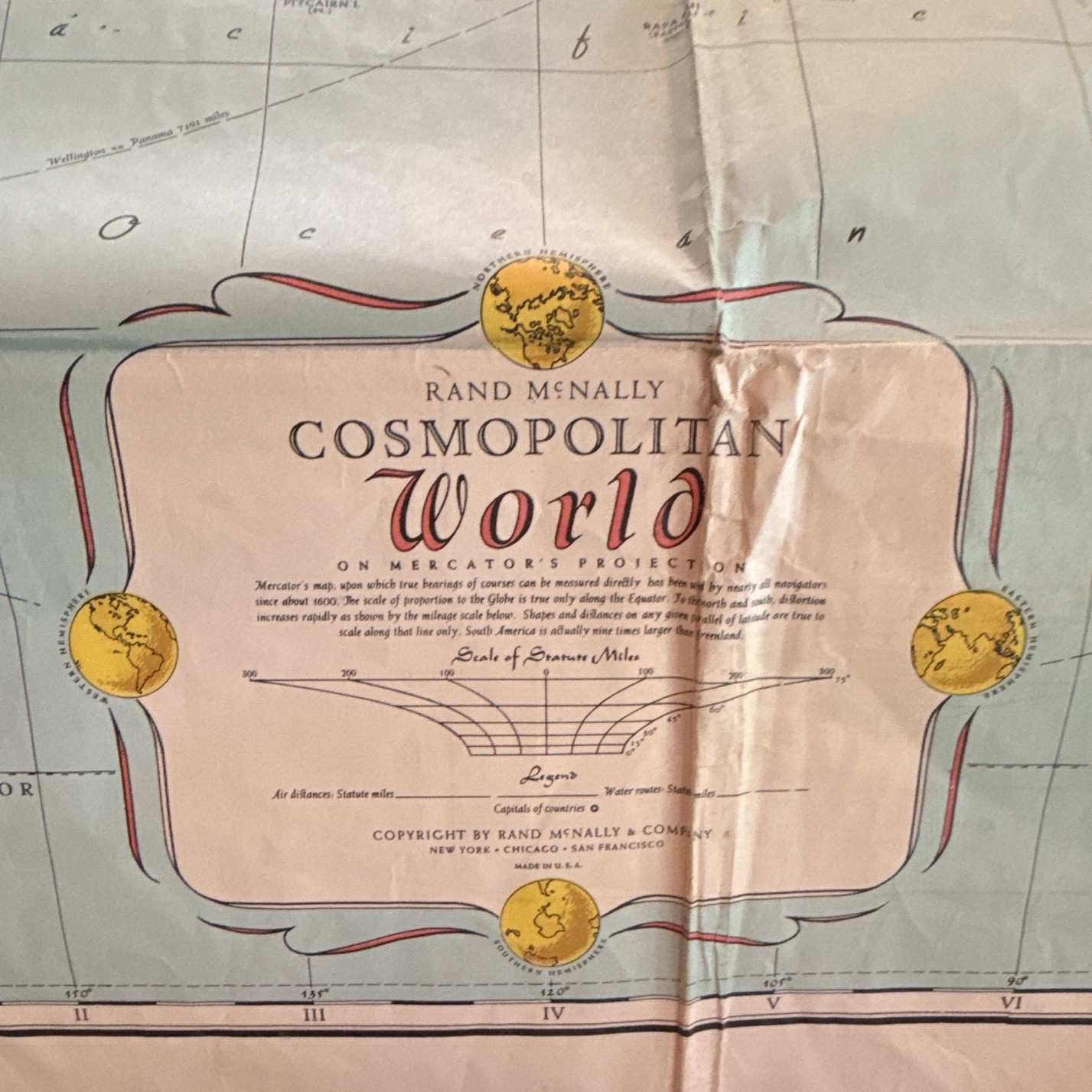Rand McNally Cosmopolitan Lighted Rotating World Globe Desk Tabletop Map