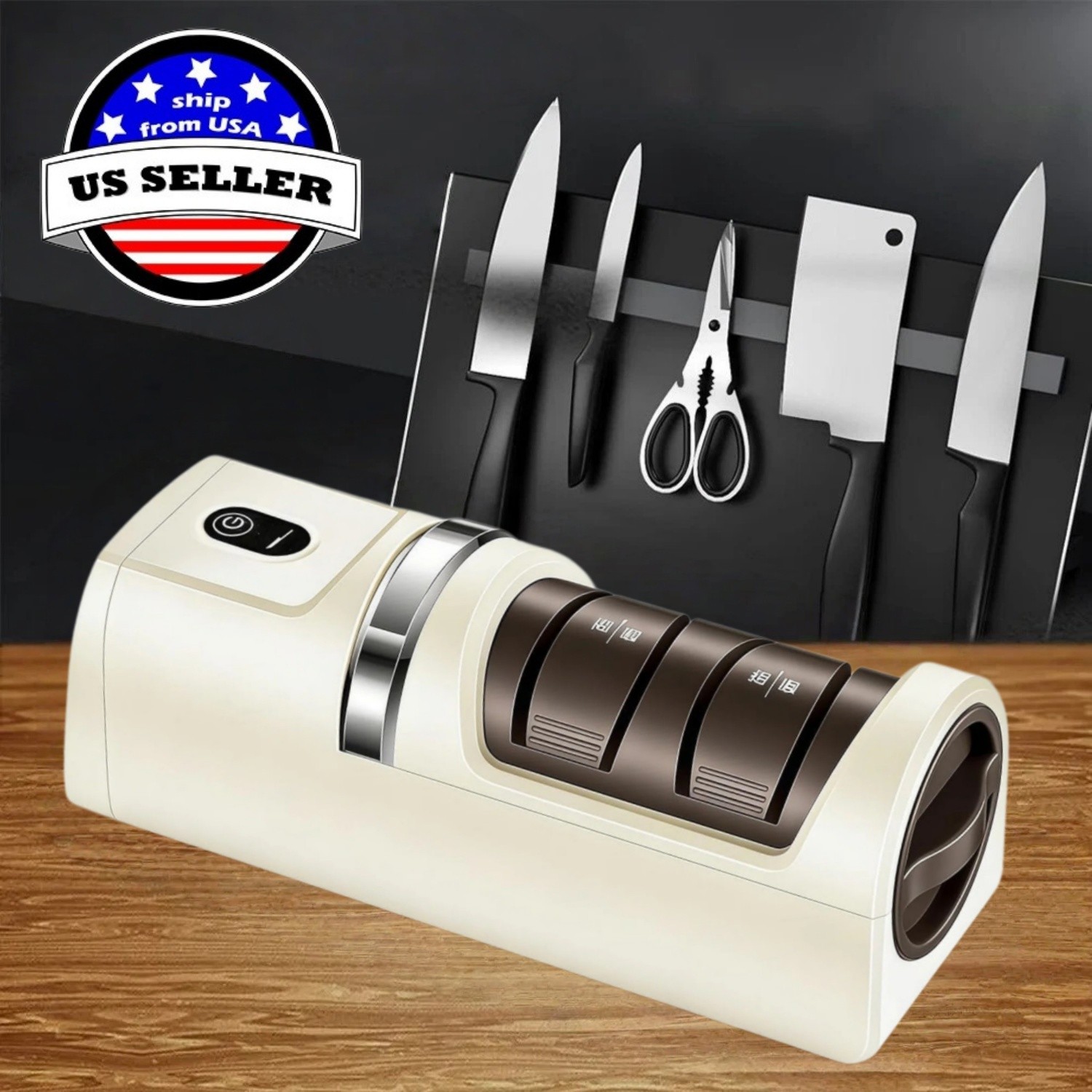 Electric Knife Sharpener Professional Kitchen Sharpening Stone Grinder knives