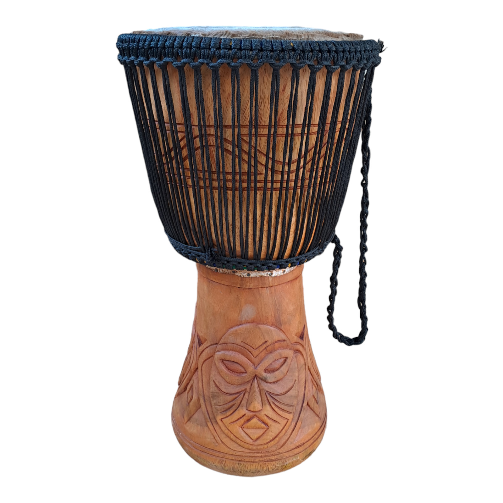 Custom Hand Carved Ghana Djembe - Personalized Wood Carving & Color