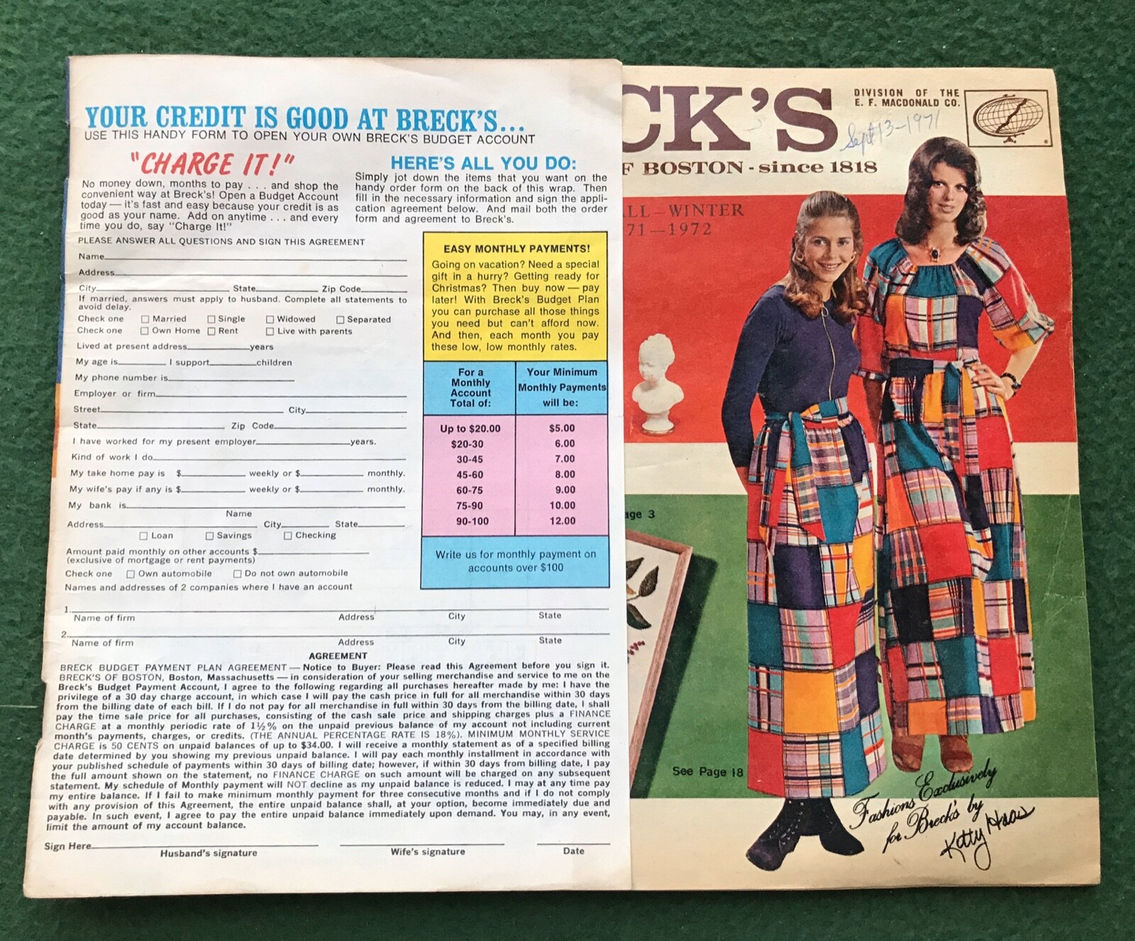 Breck's of Boston Mail Order Catalog Fall Winter 1971 - 1972 Fashion Gifts toys