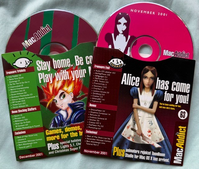 "MacAddict" Vintage Mac Software CD Disks, 47, compiling software, demos, games