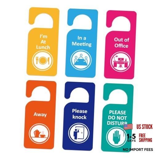 6PCS Do Not Disturb Door Hanger Sign，Double-Sided In A Meeting 6PCS Hanger Sign