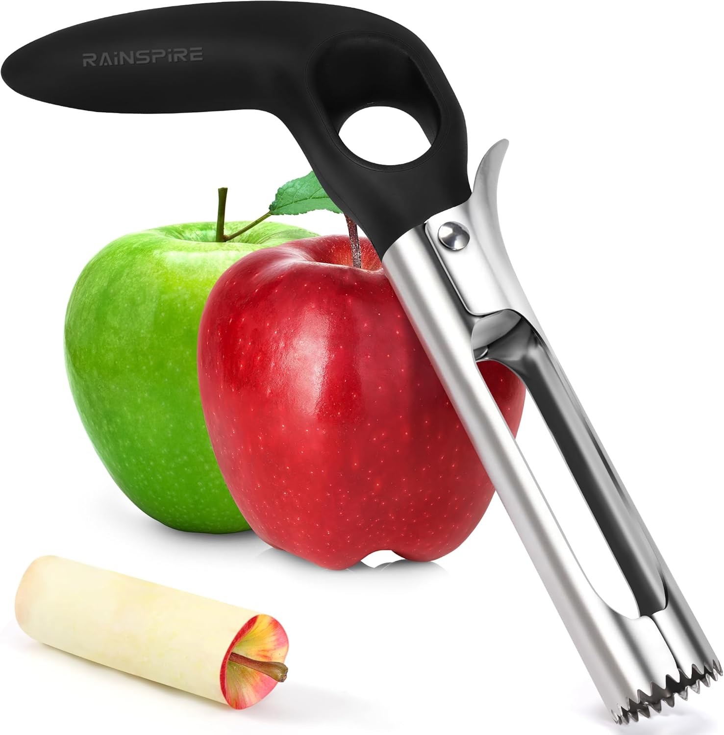 Upgraded Handle Premium Apple Corer Tool, Ultra Sharp, 304 Stainless Steel, Dish