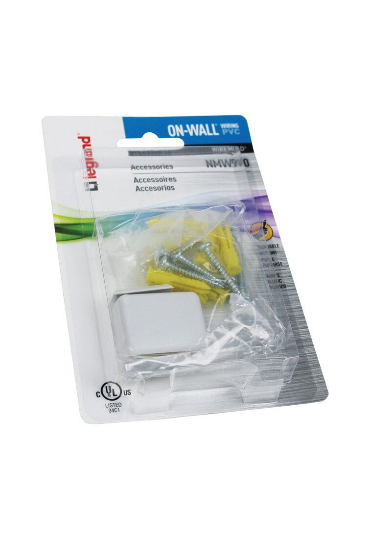 Raceway Accessory Pack, Metallic, Plastic, White, For: NM1 Wire Channels
