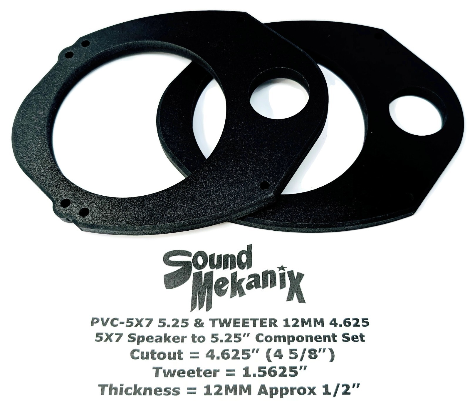 5x7 or 6x8 to 5.25” Universal PVC-5X7 5.25 & TWEETER 12MM 4.625 One pair USA