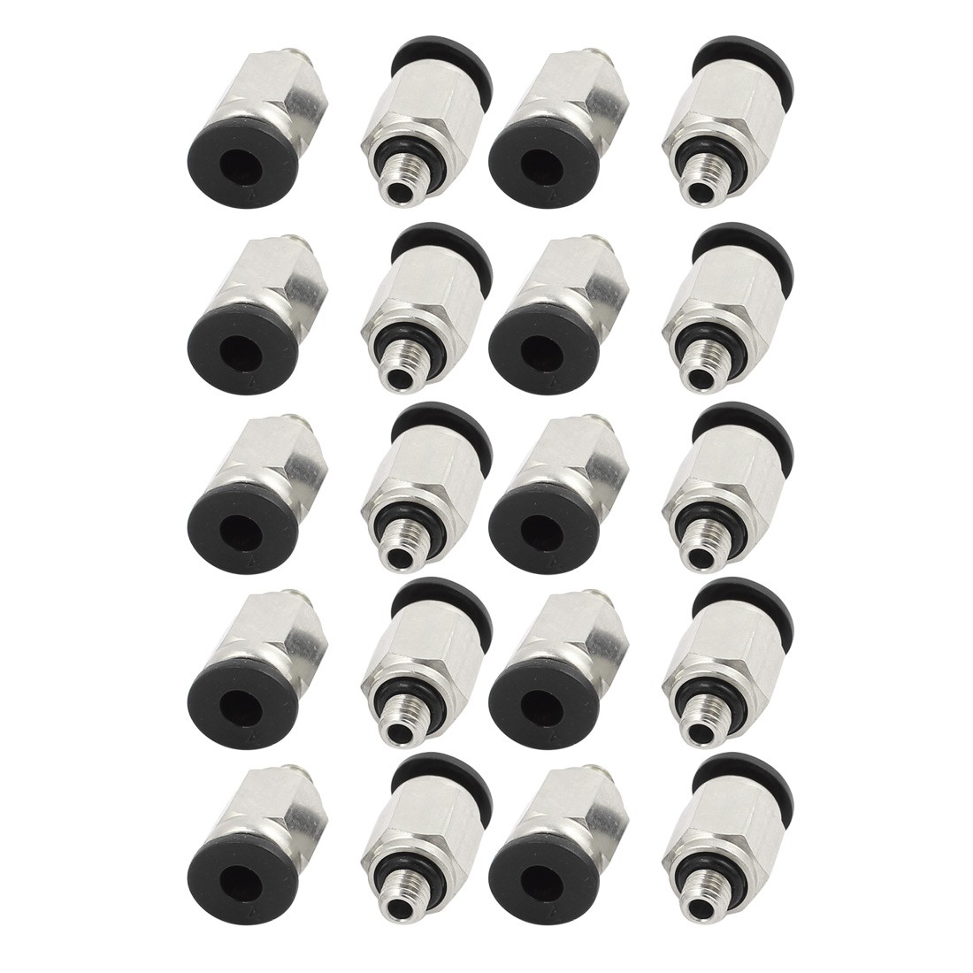 20 PcsM5 Male Thread Dia 4mm Push In Joint Pneumatic Connector Quick Fitting