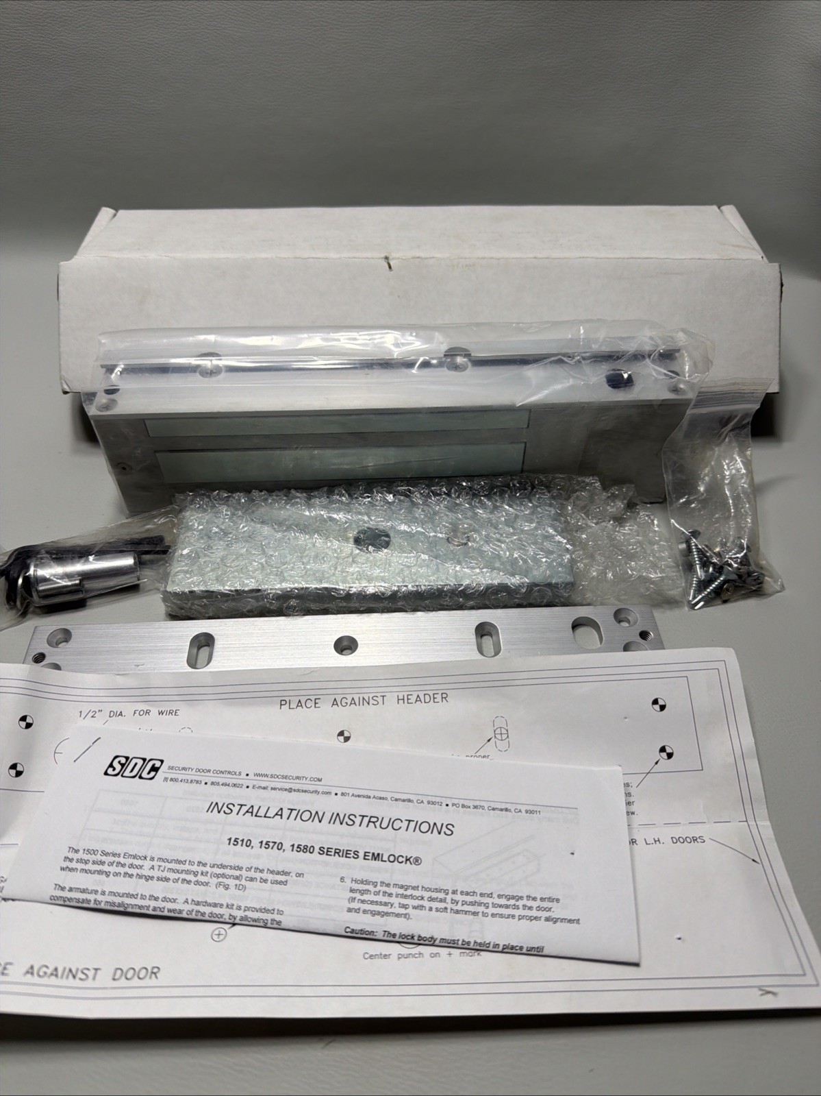 SDC 1511V 628 Electromagnetic Lock 1650LB 12/24VDC Alum Finish