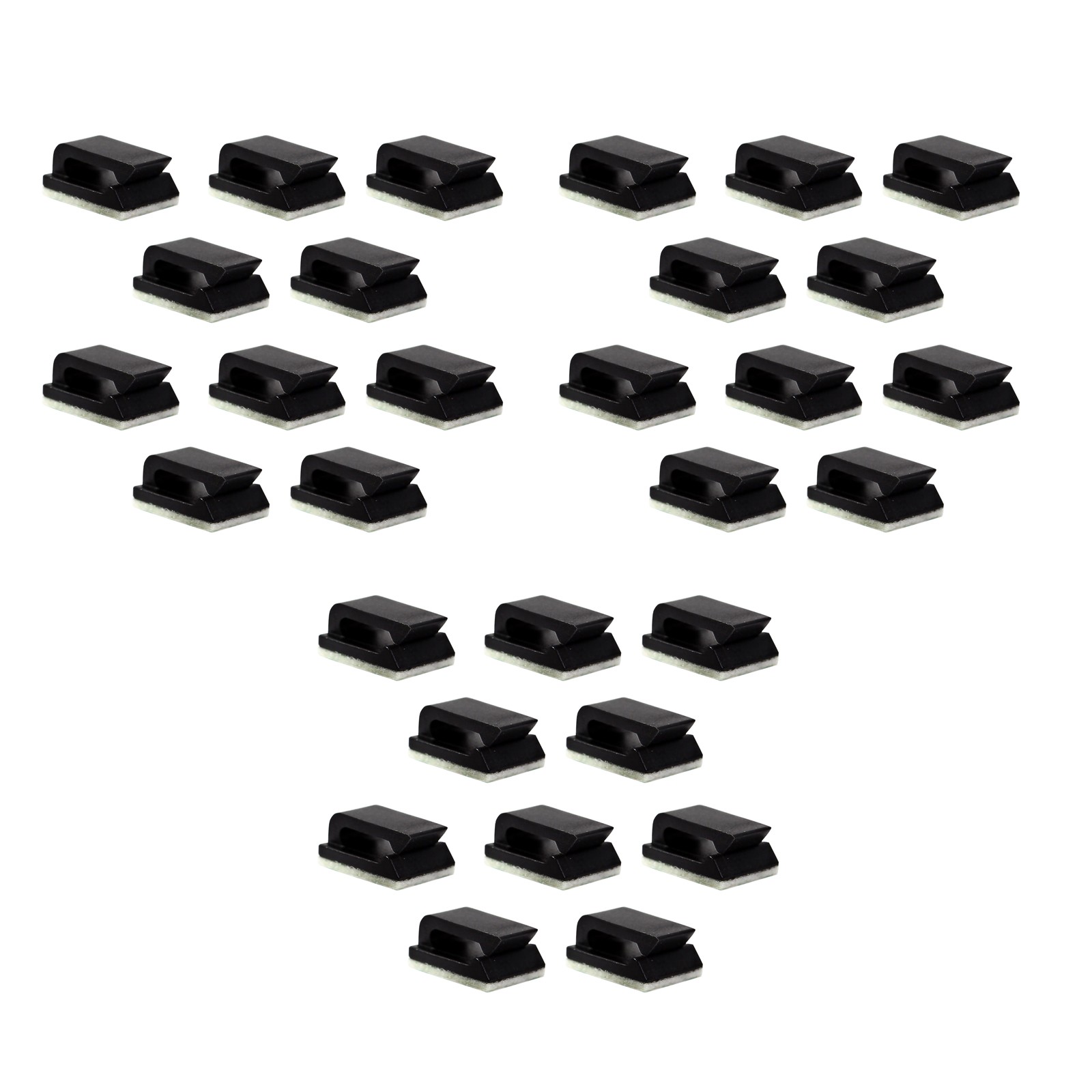 30Pcs Wire Clip Black Car Tie Rectangle Cable Holder Mount Clamp Self Adhesive I
