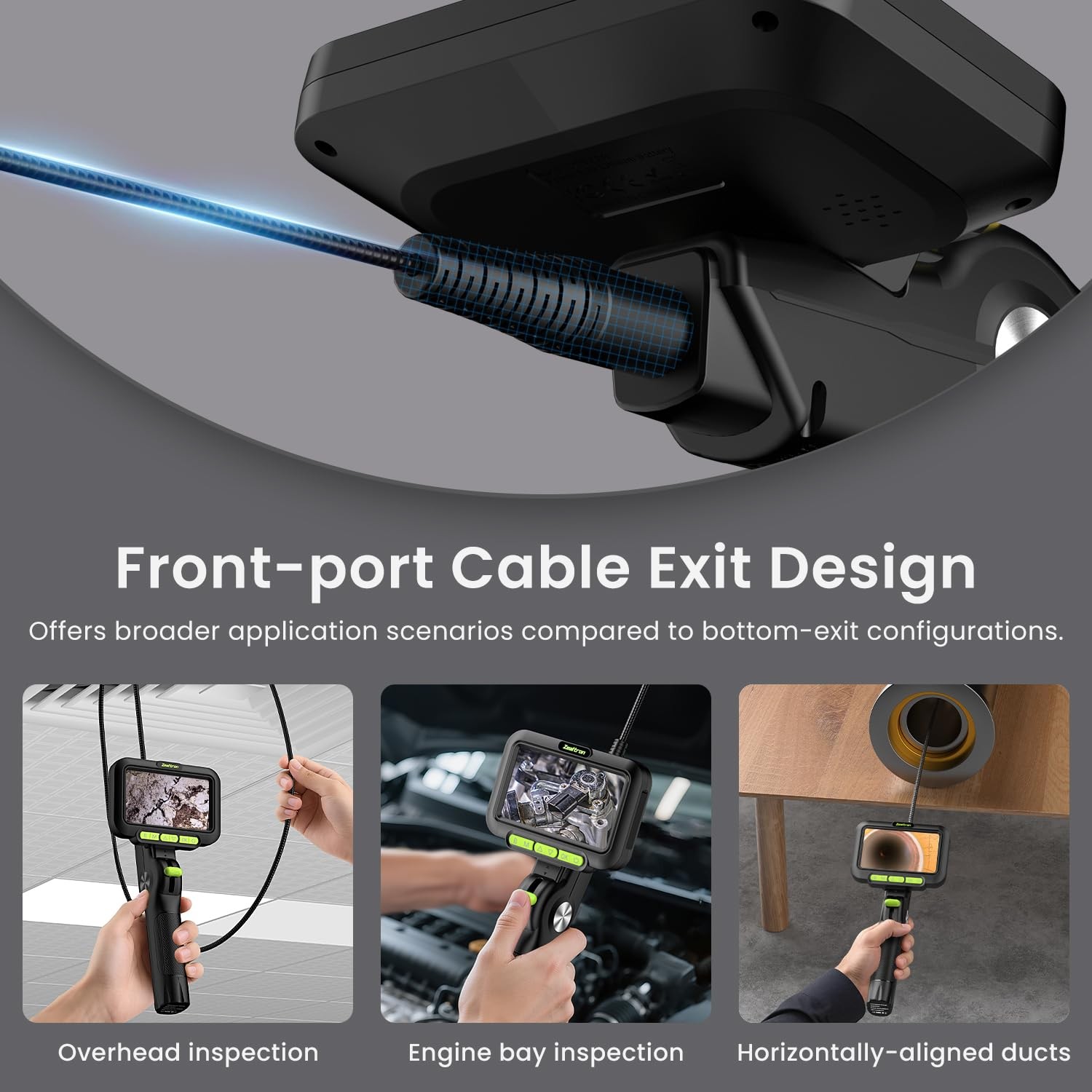 Two-Way Articulating Borescope with Light, 3.9mm Articulating Probe Industria...