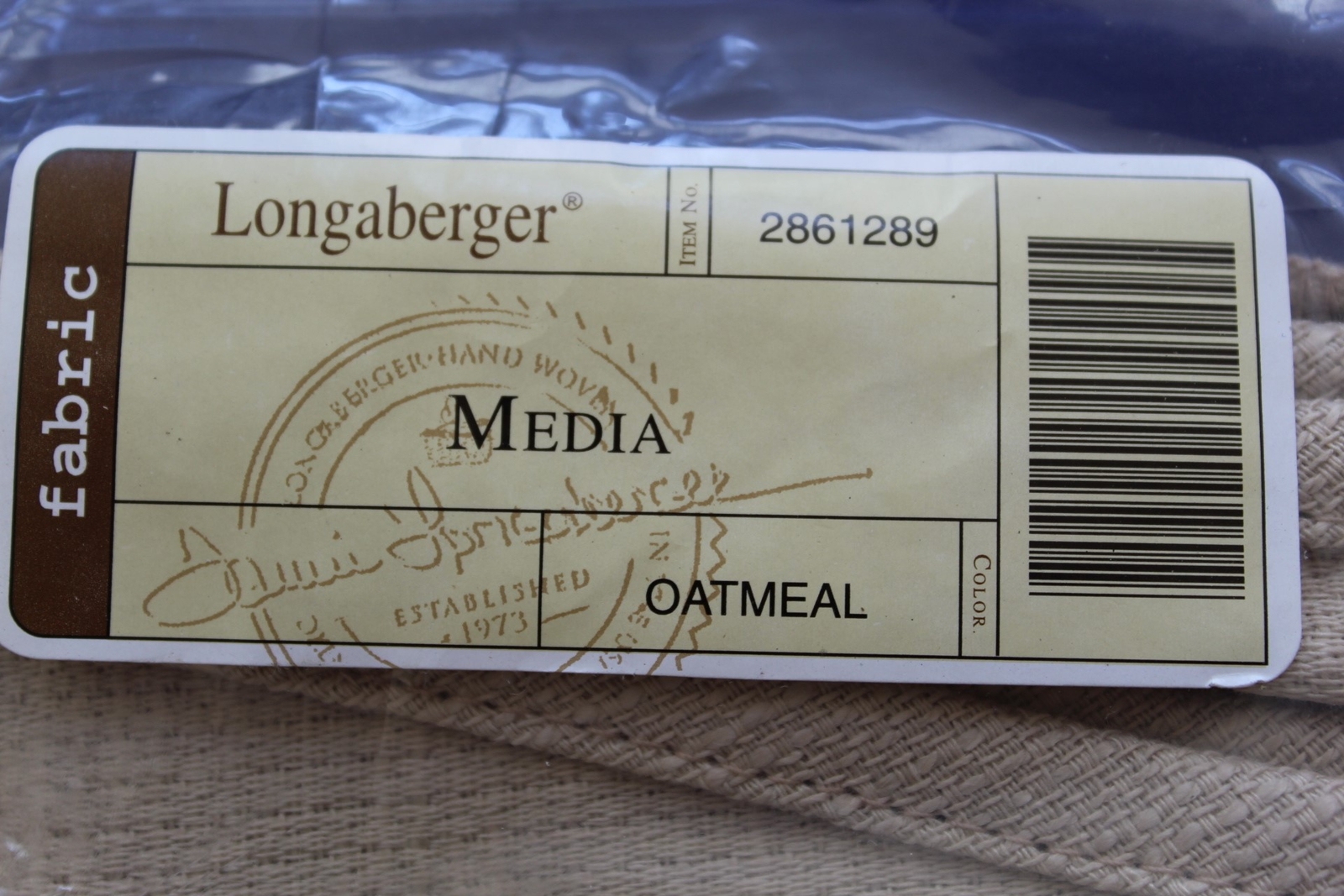Longaberger Oatmeal Solid Media Basket Over the Edge Liner #2861289 - NEW