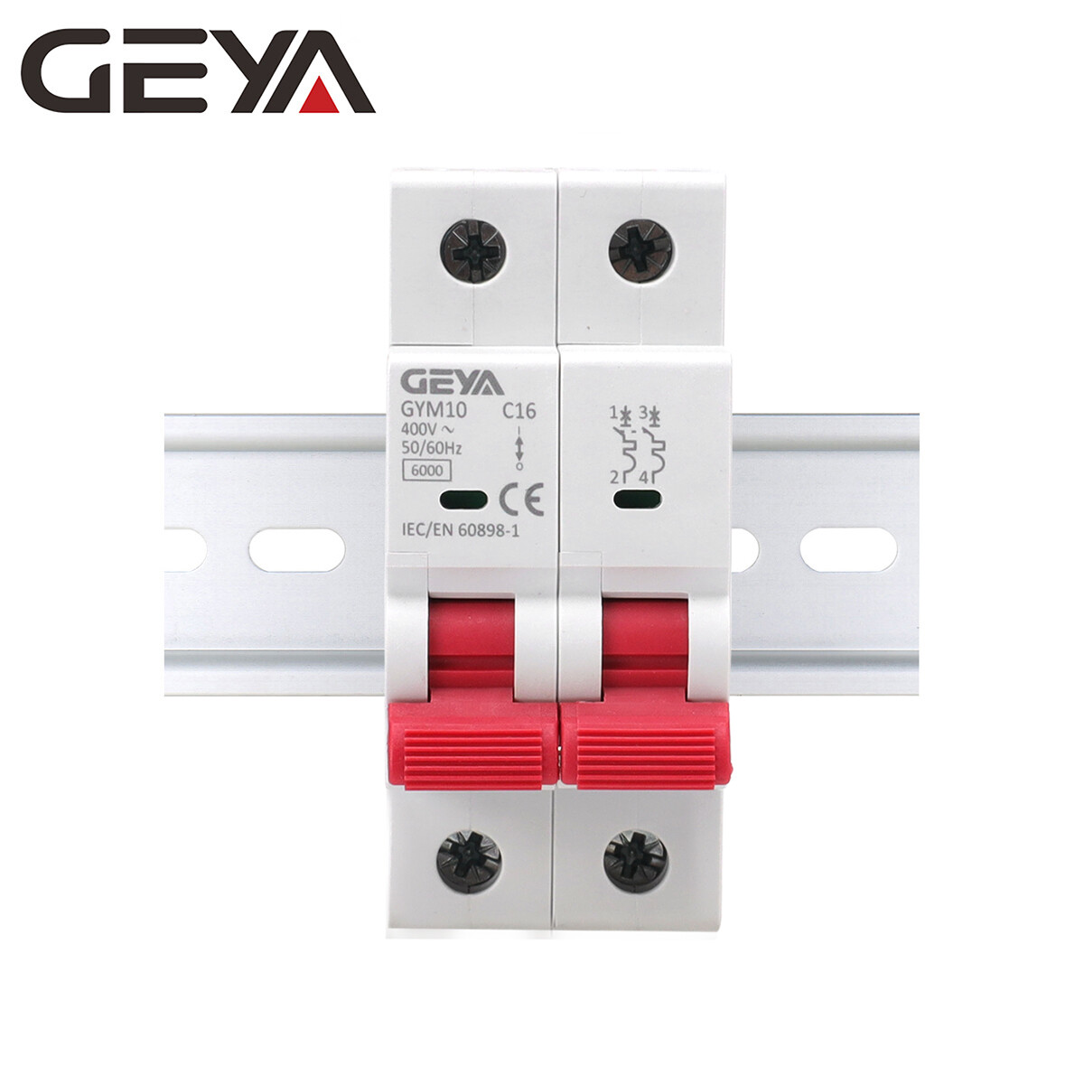 GEYA AC Mini Circuit Breaker 2P 6/10/16/25/32/40/50/63A 6kA C Curves Safe Switch