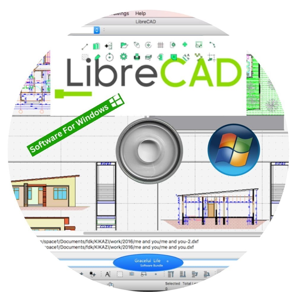 Libre Cad 2D ~ Computer Aided Design CAD Software Package for Windows ~ CD