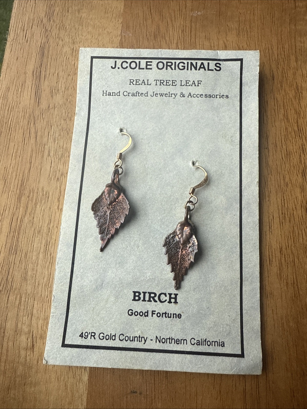 Vtg Iridescent Birch Earrings-“Good Fortune” Purchased Yosemite NP never Worn