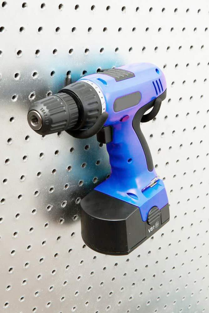 Menecor 5PCS Pegboard Drill Holder with Double Hooks and Accessories Bag for ...