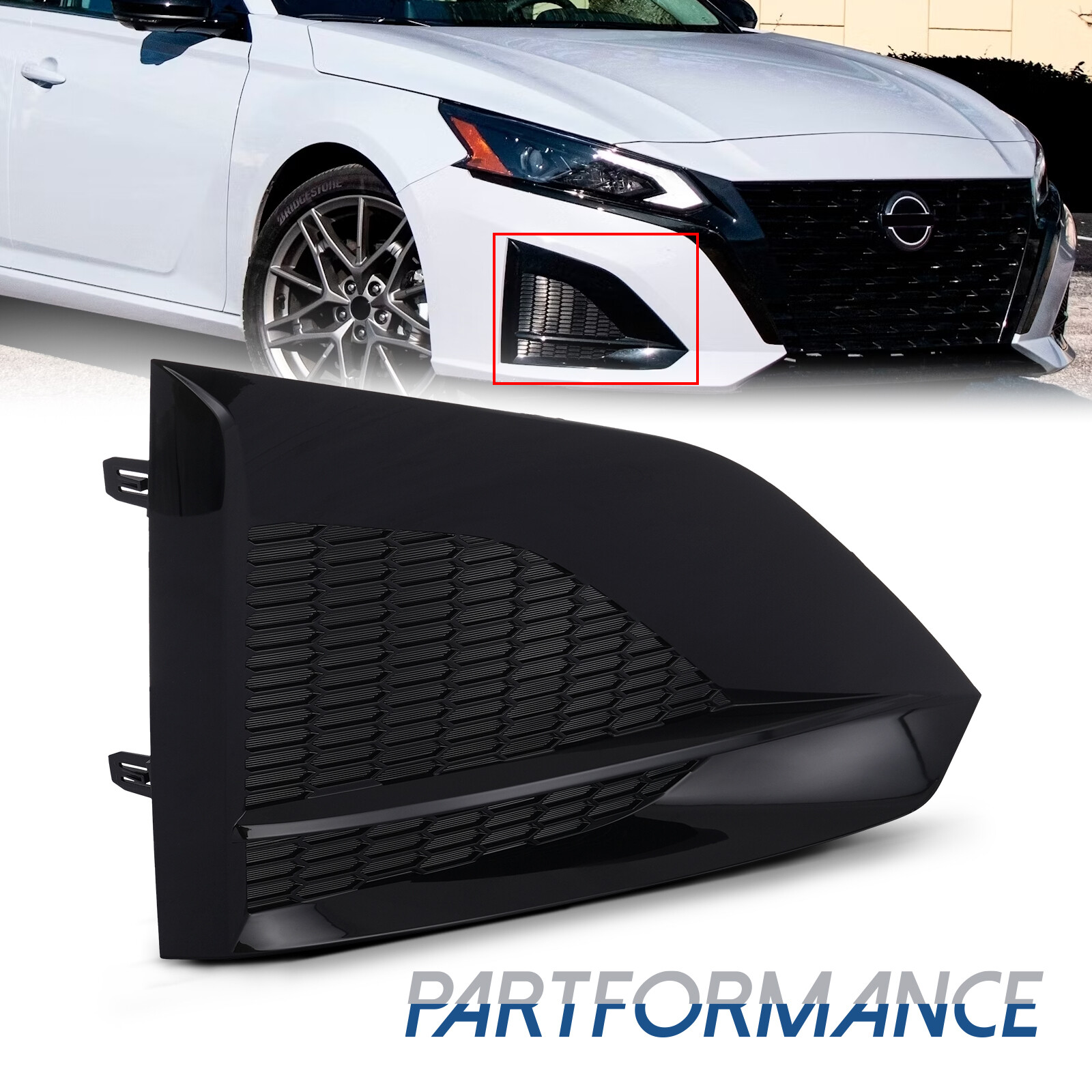 Front Fog Light Cover Bezel Fit 2023 2024 Nissan Altima Right Passenger Side