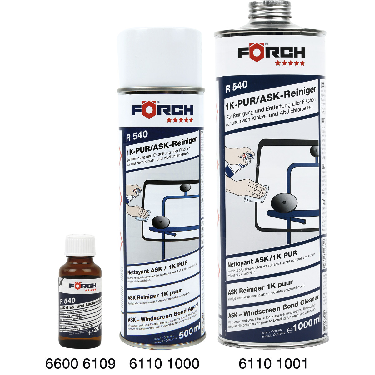 Glass paint tiles and cleaner 1K-PUR R540 500ml Förch 61101000