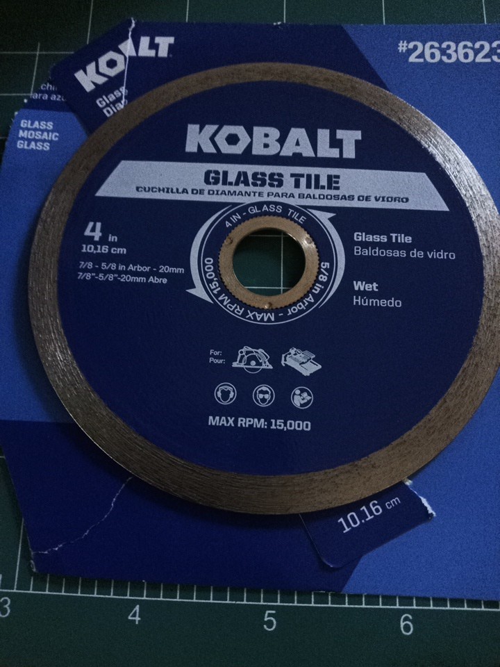 KOBALT 4” GLASS TILE WET DIAMOND BLADE 5/8” ARBOR 2636233 {BRAND NEW} OPEN BOX