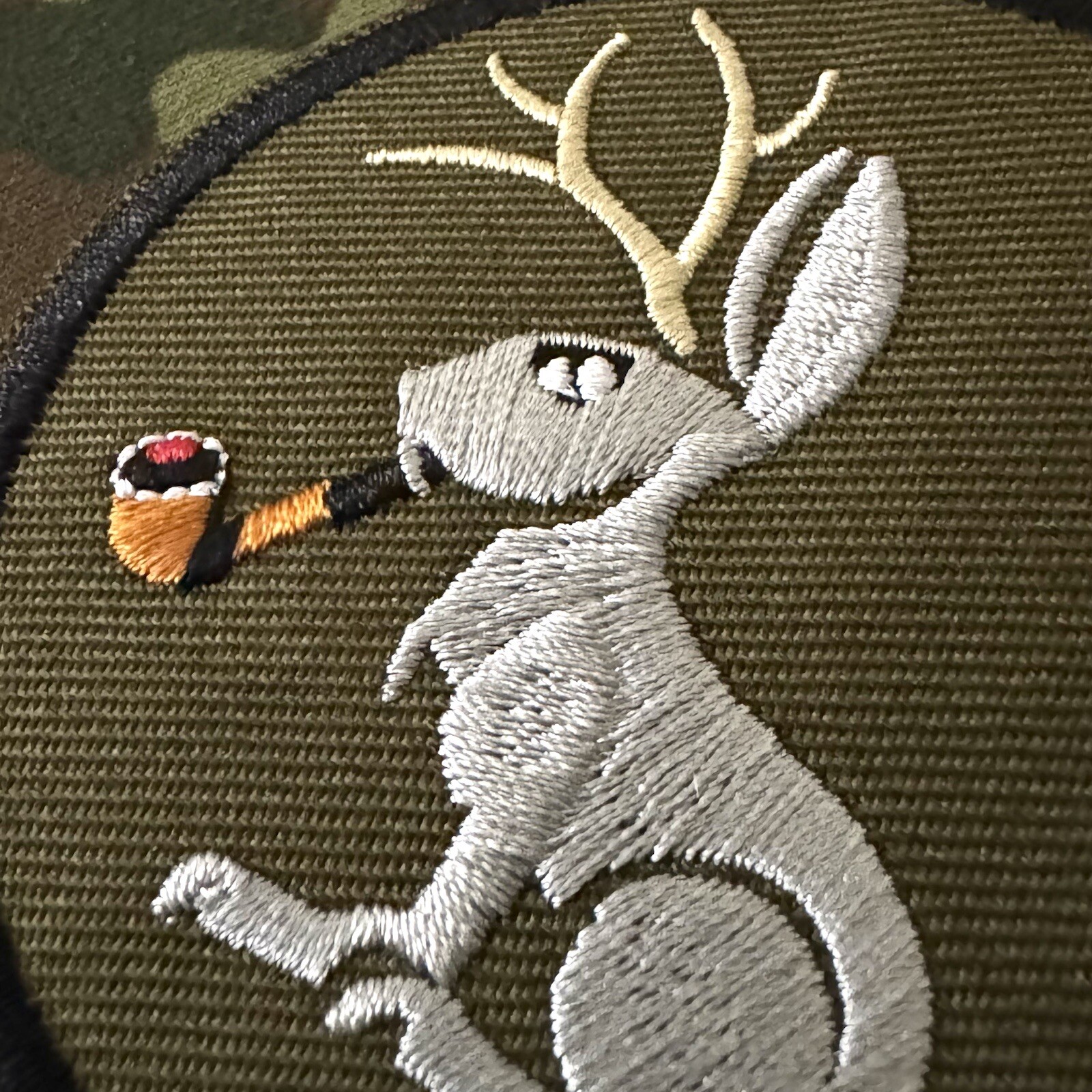 🐇 CONFIDENT JACKALOPE Embroidered Patch Hook/Loop Back BUSHCRAFT The Edge PDW