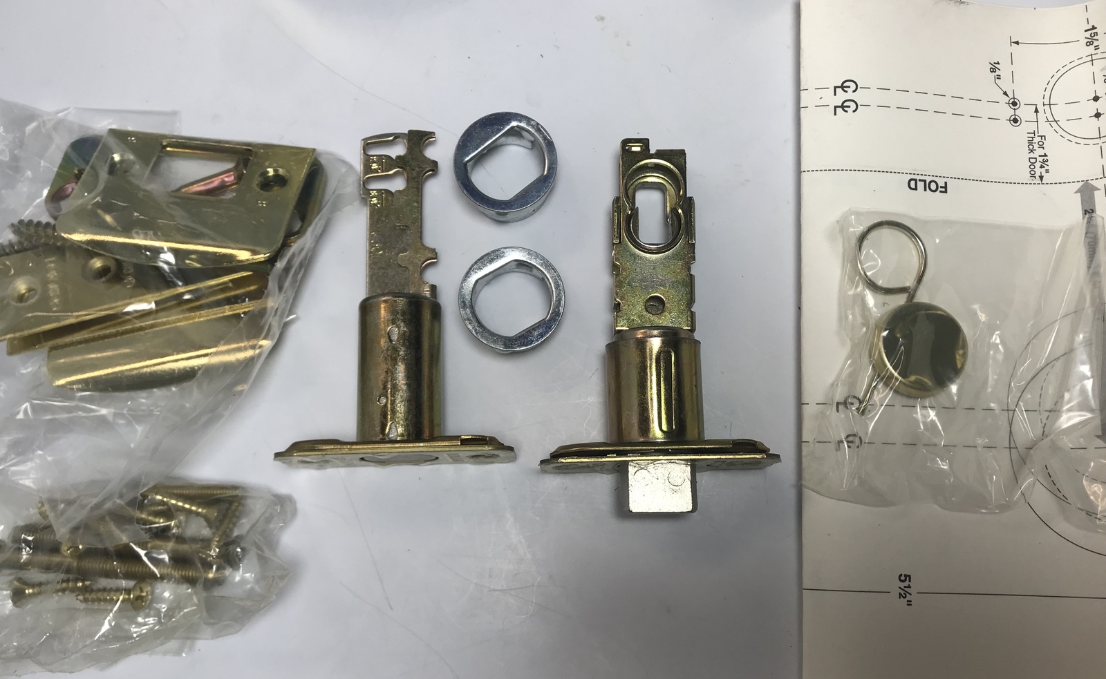 Schlage Callington Interior Left-Handed Lever with Deadbolt - Bright Brass