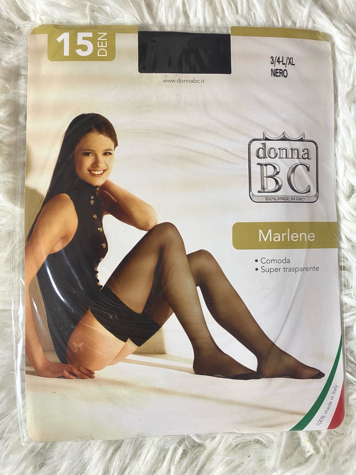 💎 VINTAGE BC MARLENE 15 DEN SHEER SILICONE FREE SELF-SUPPORT SOCKS