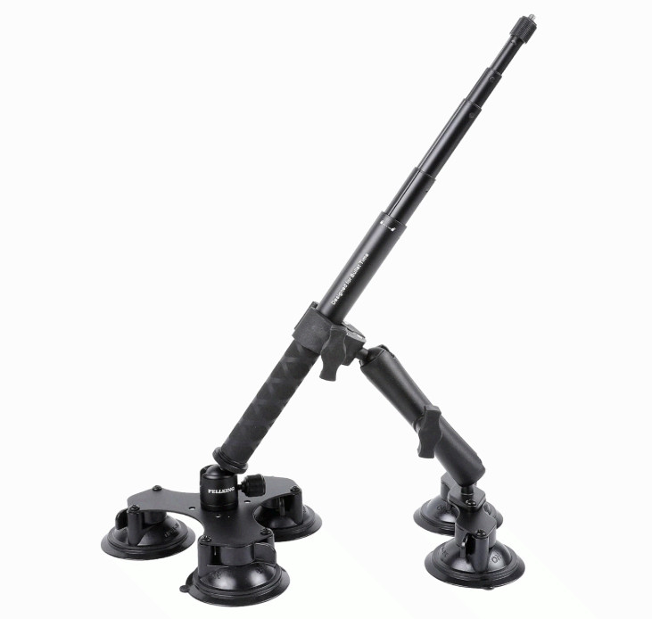 PellKing Suction Car Mount for Insta360 GoPro DJI 5-in-1 w/ Selfie Stick