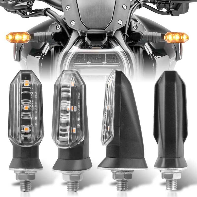 4X Universal Clear Mini LED Motorcycle Turn Signal Indicator Amber Blinker Light
