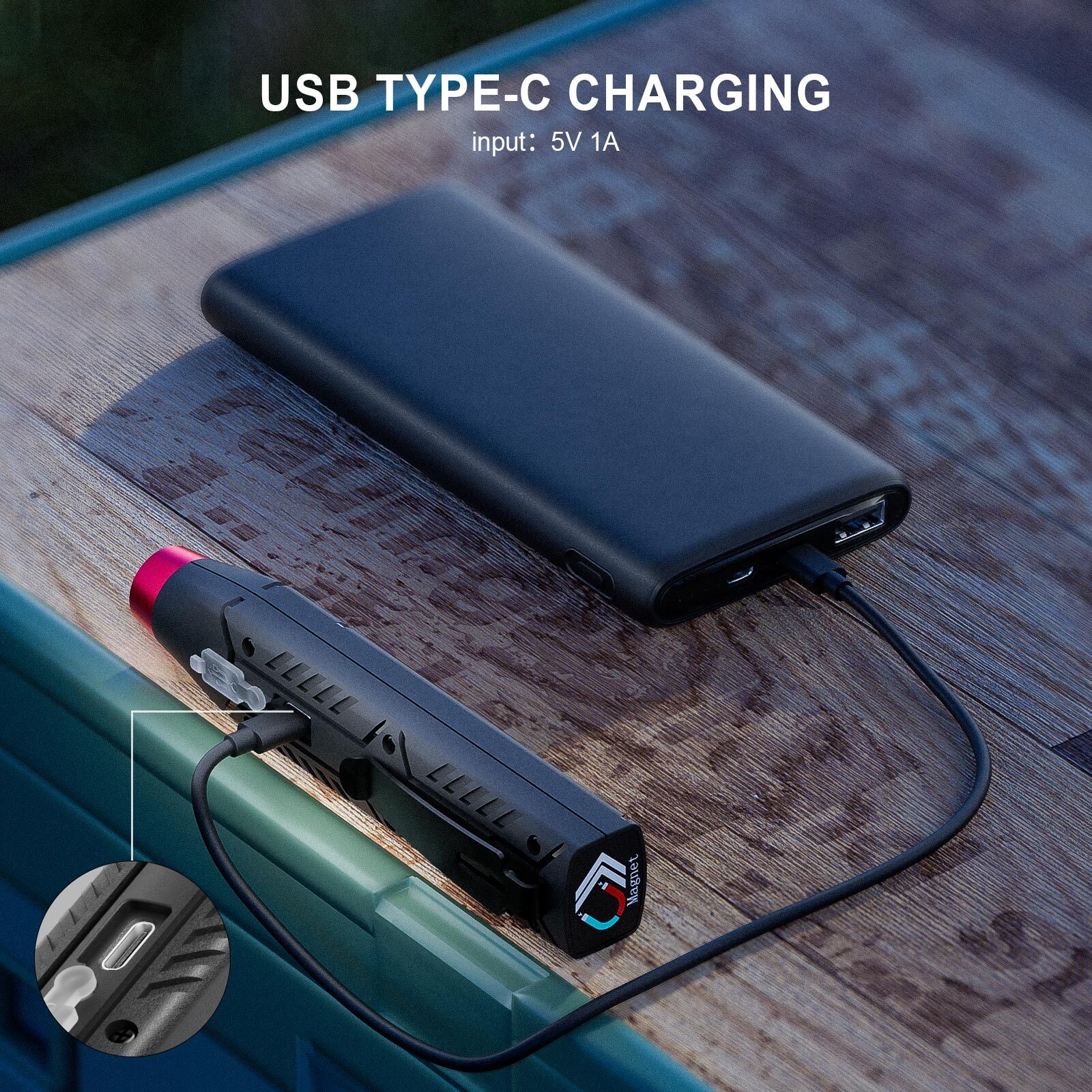 Rechargeable Magnetic LED Flashlight High Lumen Emergency EDC Triple Light Camp