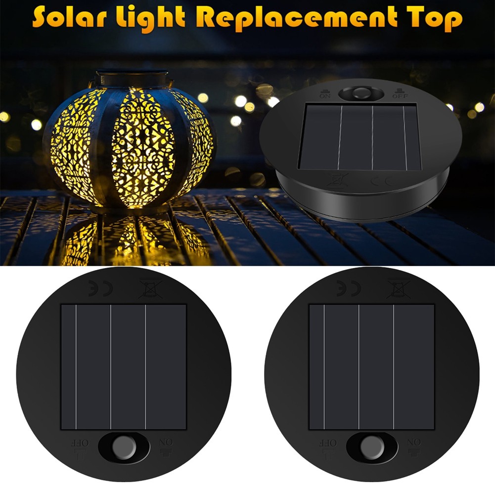 2Pcs Solar Light Replacement Top LED Solar Panel Lid for Outdoor Hanging9935