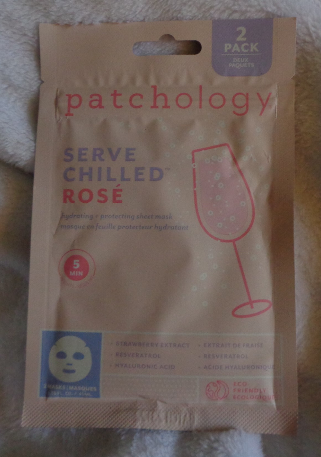 New Patchology Serve Chilled Rose' Hydrating + Protecting Sheet Mask 2 Pack