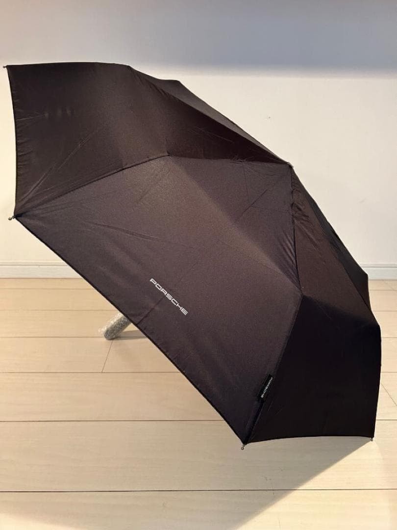 Porsche Black Folding Umbrella Auto Open Compact with Box