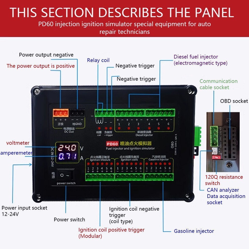 Fuel Injection Ignition Simulator ECU Maintenance Platform Testing Device