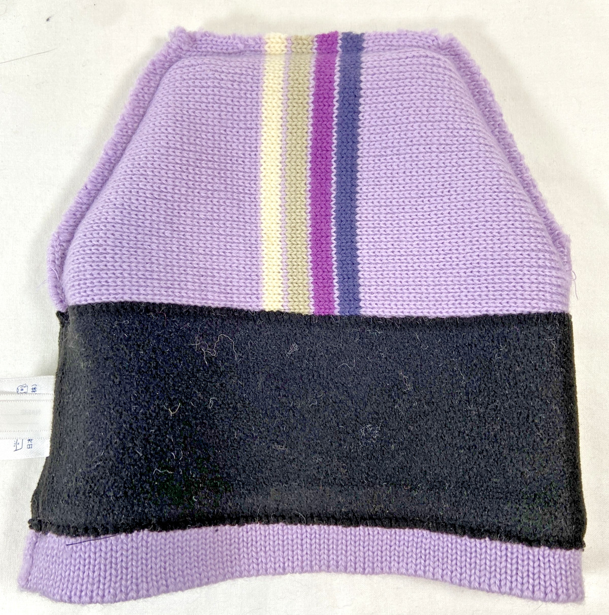 Lands' End Ski Cap 100% Wool Purple w/Stripes Youth Medium