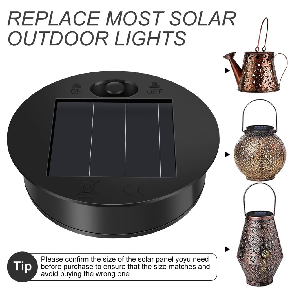 2Pcs Solar Light Replacement Top LED Solar Panel Lid for Outdoor Hanging9935