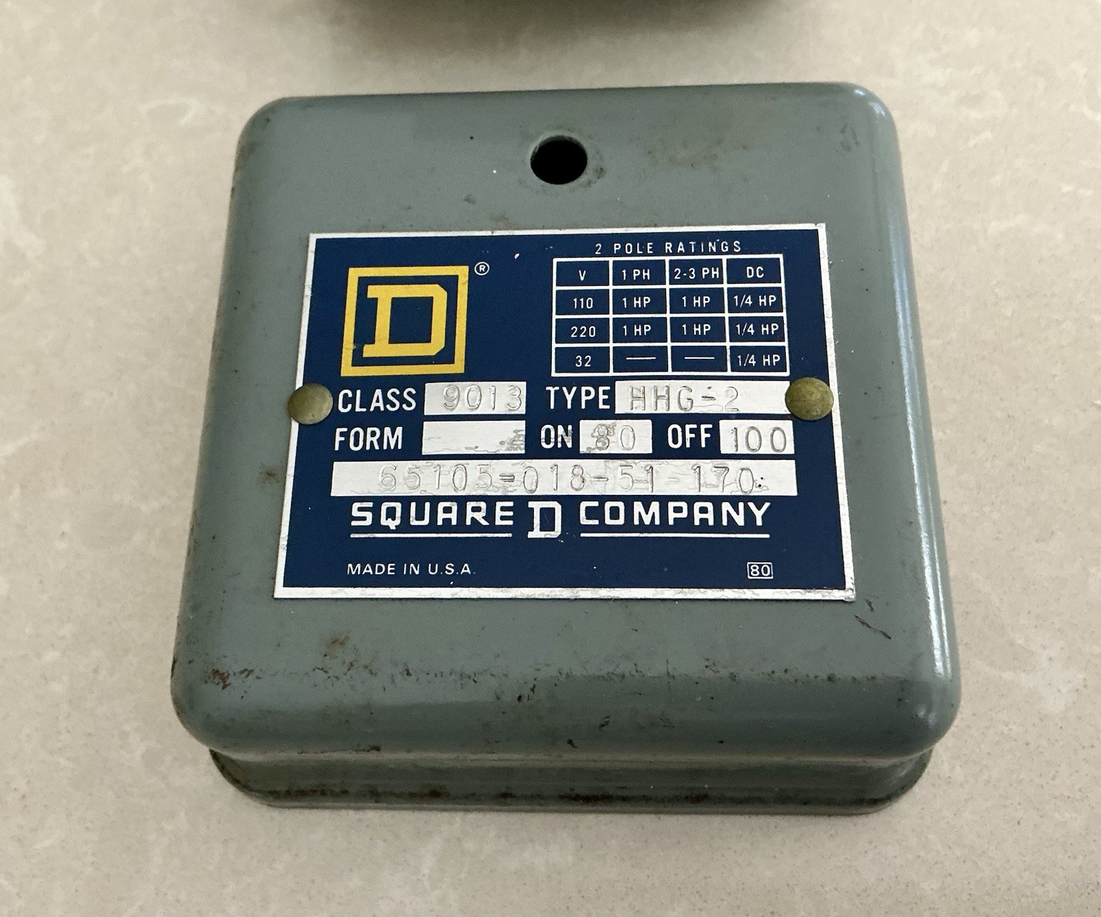 Square D Pressure Switch HHG 9013