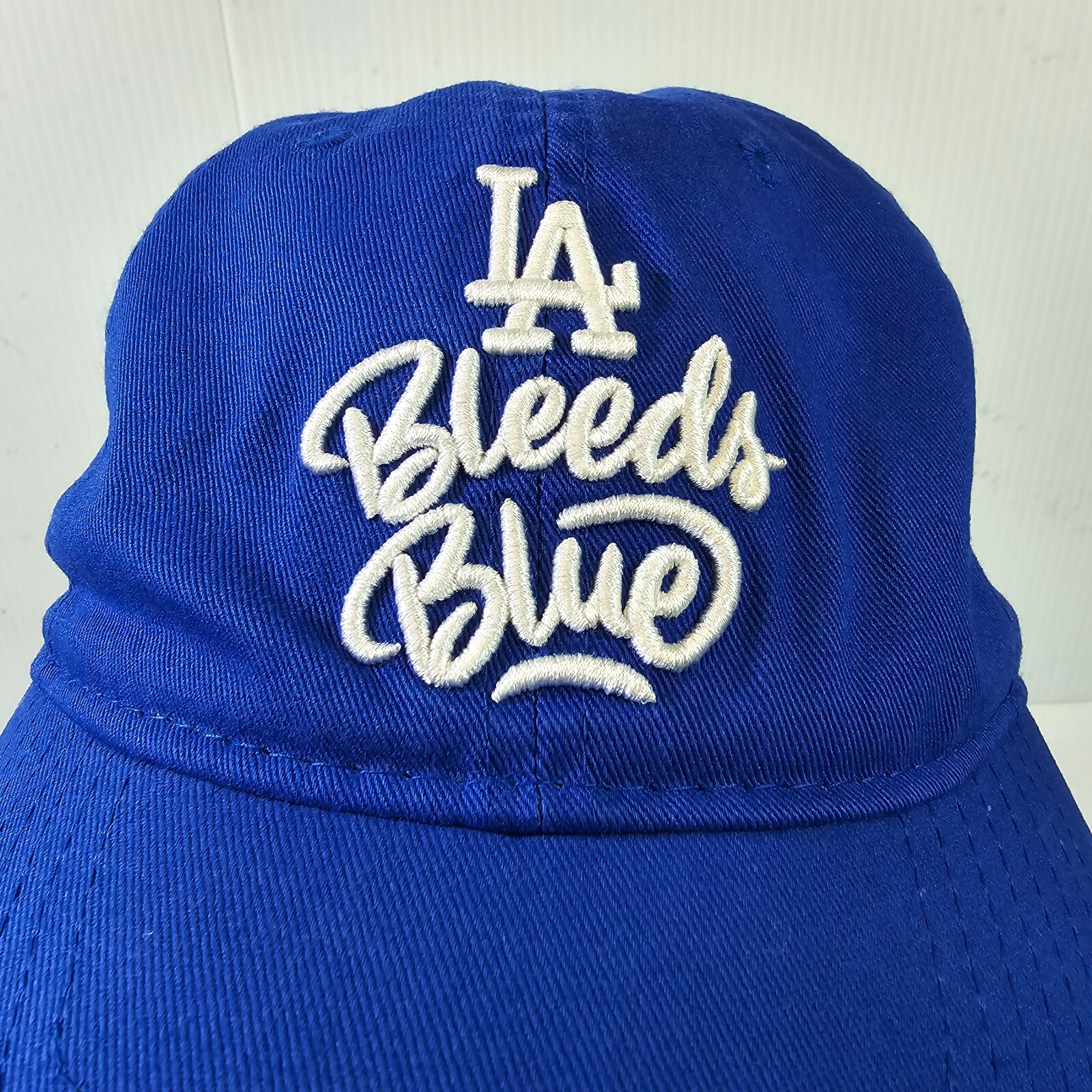 LA Bleeds Blue Embroidered LA Dodgers Baseball Adjustable Strap Back Cap Hat