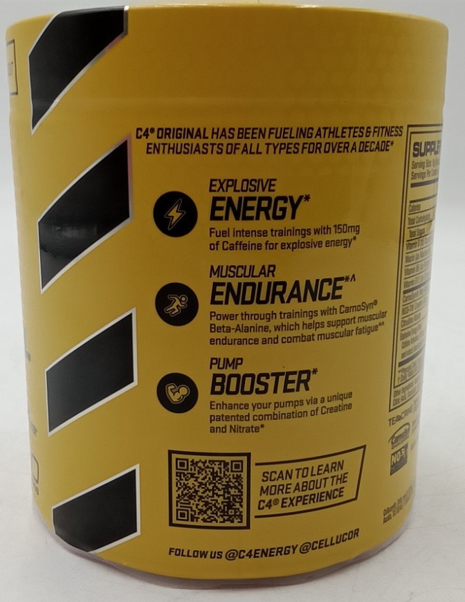 C4 Original Pre-Workout Fruit Punch 6.3 oz 30 Servings Sealed