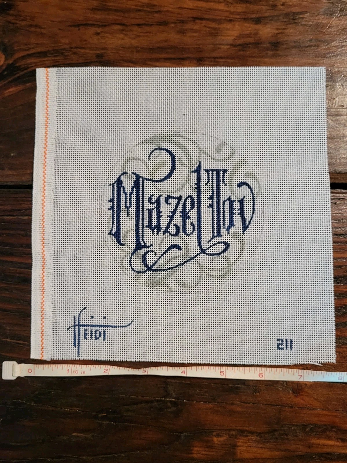 Mazel Tov Filigree Needlepoint Canvas By Heidi Stanley Designs