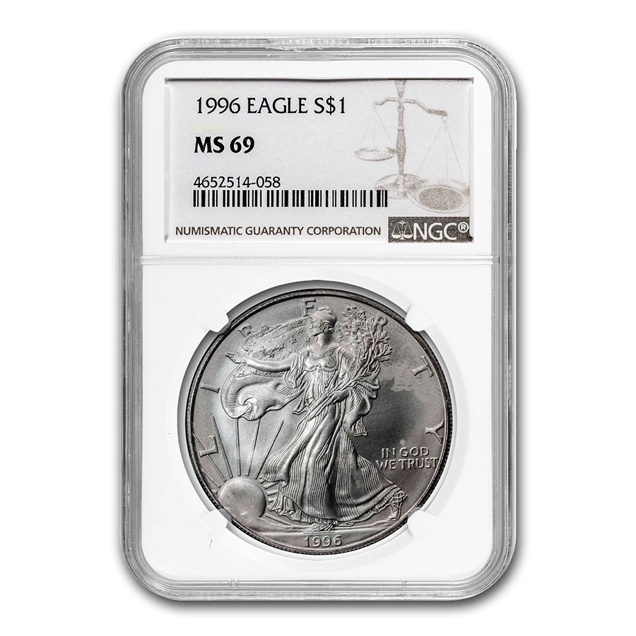 1996 American Silver Eagle MS-69 NGC (Spotted)
