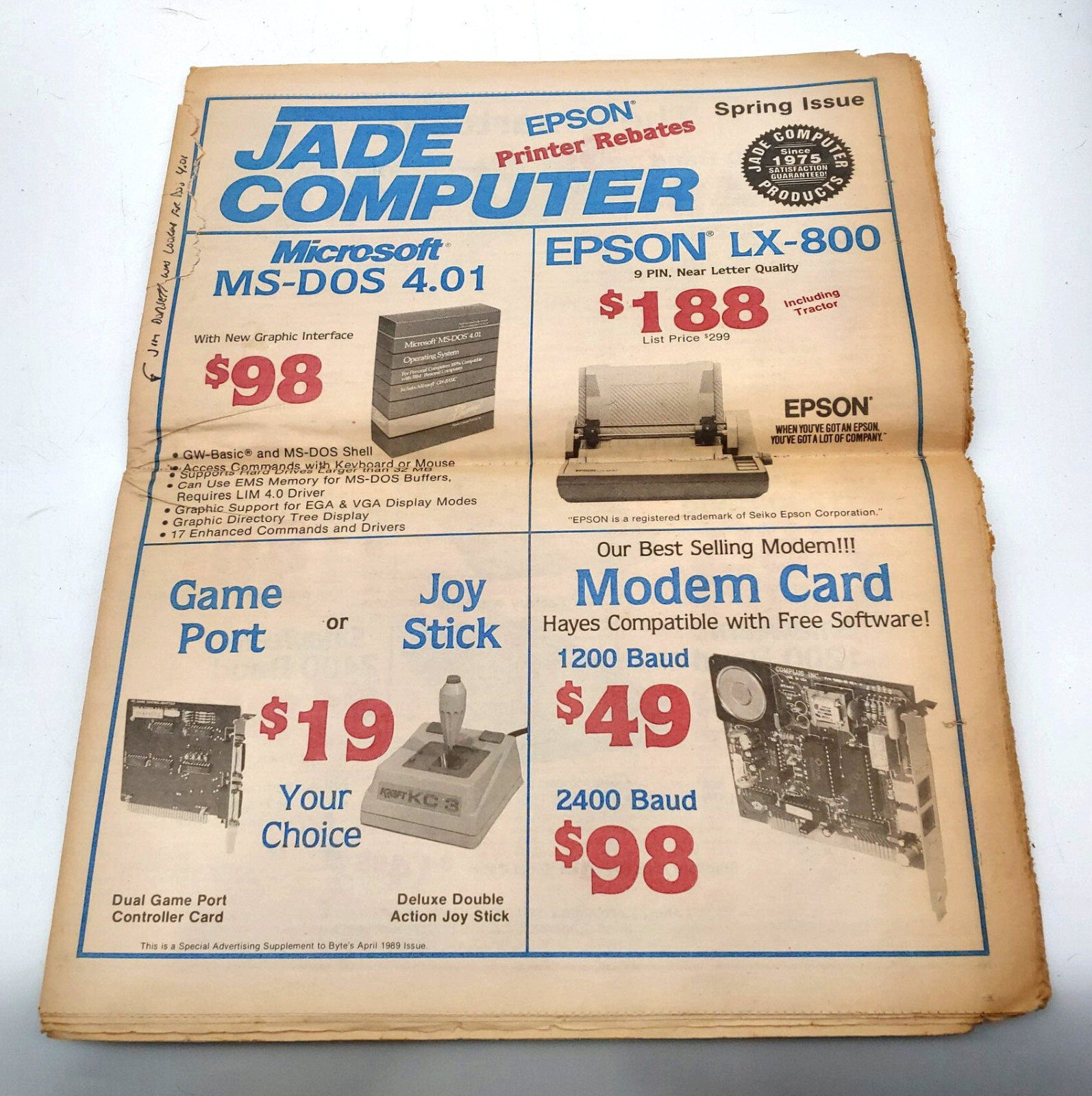 Spring 1989 Jade Computer Catalog (As-Is)