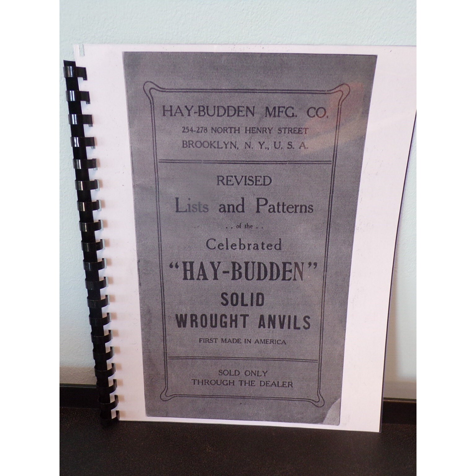 Hay Budden Catalog 1914 , 1915 Illustrated with dimensions & Weights Repro