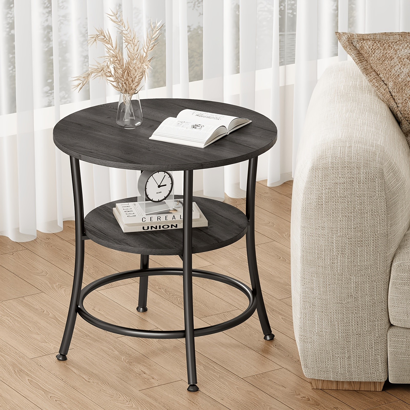 2-Tier Round Office Side Table