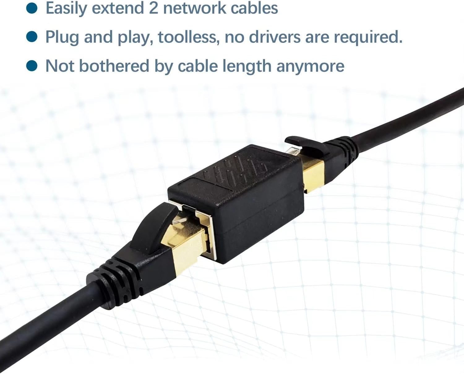3 Pack Ethernet Coupler, Gold Plated Ethernet Extender, RJ45 Coupler Female ...