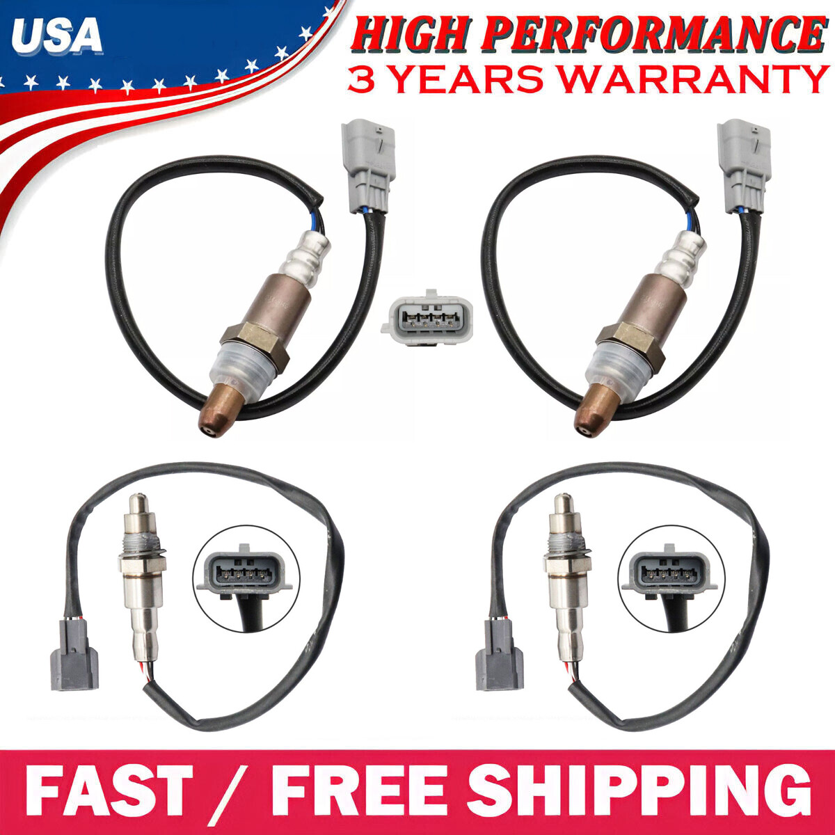 4Pcs 02 Oxygen O2 Sensor Up & Downstream for 2015 2016 2017 Nissan Quest 3.5L